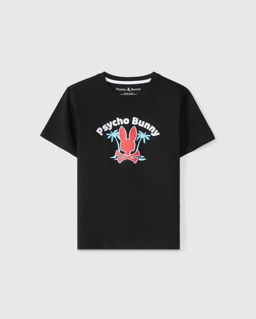 T Shirt Graphique Psycho Bunny Boston Graphic Tee Noir Enfant | MSK-34764545